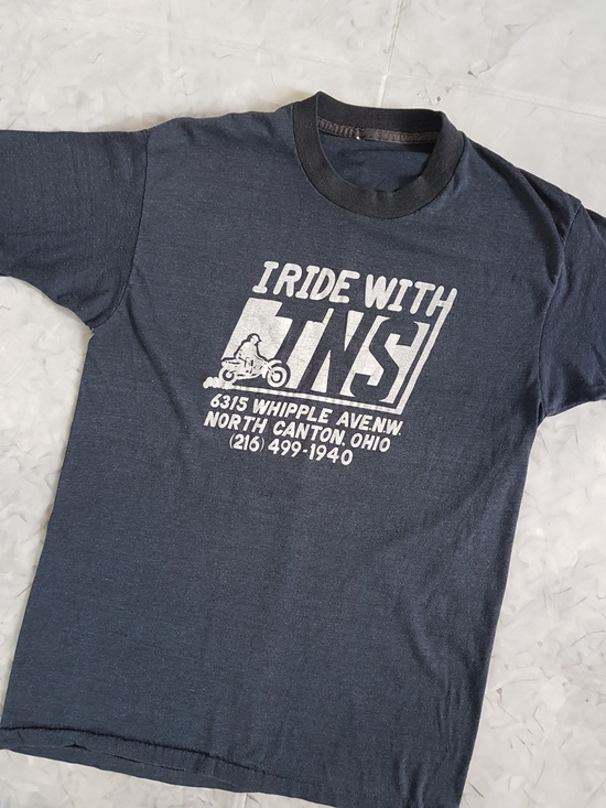 Vintage Other - Vintage 80s/90s I Ride With TNS North Canton, Ohio Promo T-Shirt SINGLE STITCH